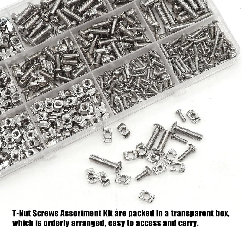 weideer 260PCS M3 M4 M5 T-Nuts Screws Assortment Kit,Nut and Bolt Assortment Sets for M-LOK System and 2020 Series Standard Aluminum - Image 4